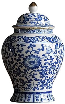 LOVIVER Jarrón de cerámica Chino para decoración de salón, jarrón Floral de 1300ml, Oriental esmaltado, Tienda de, Tarro de, Estilo a