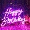 DAKABUKA LED Happy Birthday Neon Sign Night Light Decorazioni per feste di compleanno rosa USB Operato decorativo per sfondo festa camera da letto decorazione da parete 5v