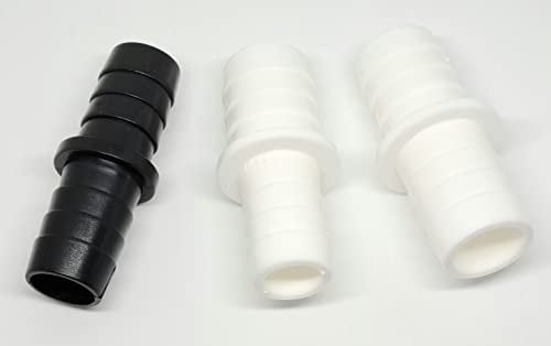 ShieldUp Washing Machine Dishwasher Appliance Outlet Hose Connectors x 3 - 17mm x 17mm 17mm x 22mm 22mm x 22mm, White colour may vary