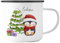 Emaille Tasse Becher personalisiert | Weihnachten | Cute Pinguin | Wichtelgeschenk mit Namen bedruckt | Nikolausgeschenk | Weihnachtszeit (Pinguin - Emaille Rand Schwarz)
