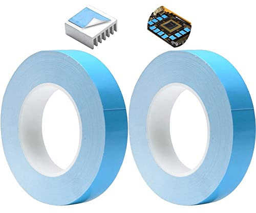 Bemvp Double Side Thermal Compound Tape 2 Rolls Thermal Conductive Adhesive Tape 25m/roll for Chip Pcb Led Strip Heatsink