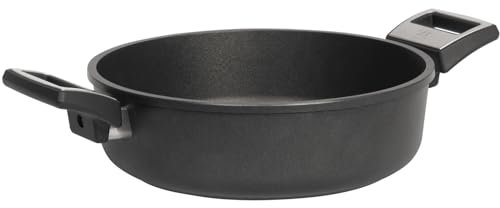 SKK großer Aluguss Schmortopf Ø 28 cm - induktionsgeeignet - hohe Antihaft Kasserolle beschichteter Bräter - Made in Germany