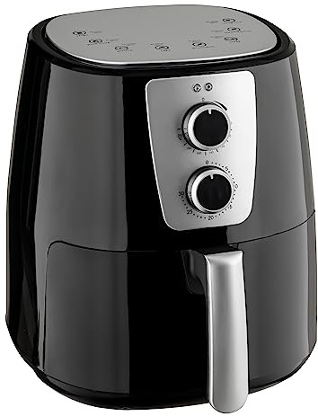 Baroni Home Friteuse sans Huile à Air Chaud, Friteuse avec Température Réglable jusqu’à 200°, Capacité 5,2 Litres, Friteuse avec Timer, 1300 Watt, 27x25x37 cm