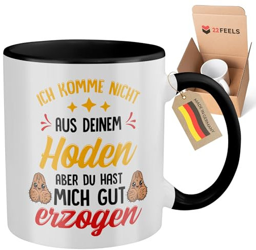 22Feels Stiefvater Geschenk zum Vatertag Geburtstag, Idee für Stiefpapa Tasse, Bonuspapa, Ersatzvater, Stiefeltern, Kaffeetasse für Männer (Zweifarbig Weiss-Schwarz)