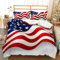 CTQTZ Flagge Bettwäsche Set 200x200 USA Flagge Bettbezug Set Tarnung Blau Rot Weiß Sternenbanner Weiche Microfaser Bettbezug Reißverschluss Jungen Teens Dekorative Betten Set