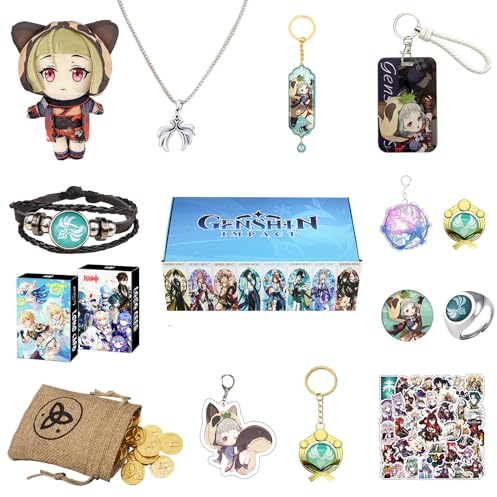 Nahida Genshin Impact Porte - clés for Décoration, Genshin Impact Boîte cadeau, Genshin Impact Cadeaux Set, (Sayu)