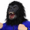 shayulajiao Gorilla Maske Realistische Latex-Vollkopfmaske, Lustiges Tierkostüm mit Affen- & Schimpansendesign für Halloween/Fasching, Atmungsaktive Karneval-Party-Maske (Einheitsgröße)