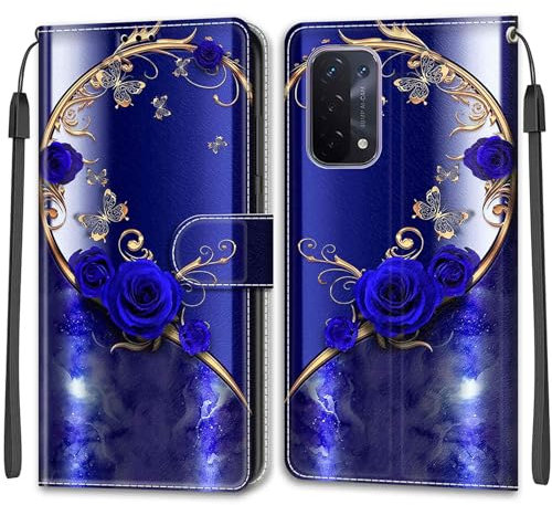KENHONER Handyhülle für Oppo A54 5G / A74 5G / A93 5G / A93s 5G Hülle, Premium Leder Flip Klappbare Stoßfeste Magnetische Hülle kompatibel Oppo A54 5G / A74 5G / A93 5G / A93s 5G