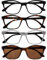 OPULIZE KAT Lese- & Sonnenleser - 4er-Pack - Cat-Eye Katzenaugen-Fassung - Schwarz, Braun, Grau, Braun - Herren & Damen - Federscharniere - RRRS59-1272 - +1.00