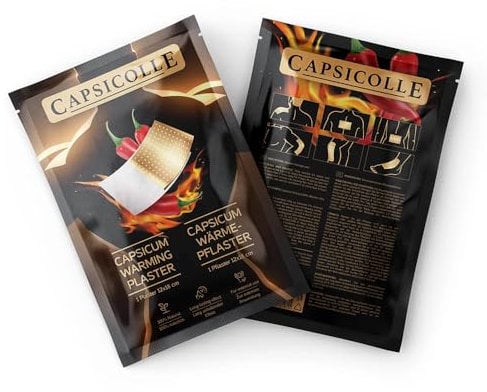 Capsicolle® 8 Stück Natürliches Capsaicin-Wärmepflaster 12x18 cm – Flexibel, Langanhaltende Wärme, Für Rücken-, Gelenk- & Muskelschmerzen, Sportgeeignet, 100% Biologische Wirkstoffe (8)