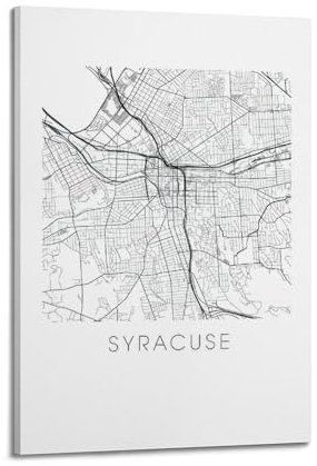 BINKAIYI Minimalistisches Vintage-Poster, USA, New York, Syrakus, Poster, dekorative Malerei, Leinwand, Wandposter und Kunstdruck, moderne Familienschlafzimmer-Dekoration, Poster, 20 x 30 cm