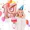 Ballons Anniversaire 14 Or Rose - 100cm - Ballon Chiffre 14 Numéro 14 - Happy Birthday Decoration Ballons Fête d'anniversaire Ans Vole Grâce à l'Hèlium 14