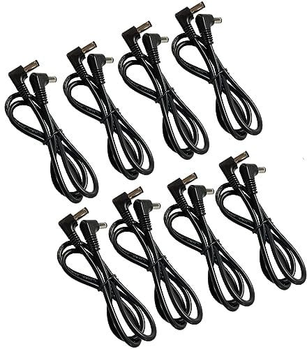 SOLUTEK Cable de alimentación corto de pedal de guitarra de 12 pulgadas, ángulo recto a ángulo recto, ahorra espacio para pedal de efectos y placa de pedal, polaridad central estándar (12 pulgadas x 8