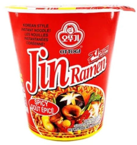 Jin Ramen Cup d'Ottogi Mild et Spicy 65g/Bol - Offres de 6, 12 et 18 Bols - Livraison Gratuite France (6, Spicy)