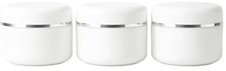Lot de 3 pots ronds en plastique blanc de 150 ml avec doublures et couvercles en forme de dôme, pour maquillage, lotion, crème, pommade, gommage, voyage