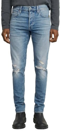 G-STAR 3301 Slim Jeans Vaqueros, Azul (Vintage Blue Vapour Destroyed 51001-d936-h103), 31W / 32L Hombre