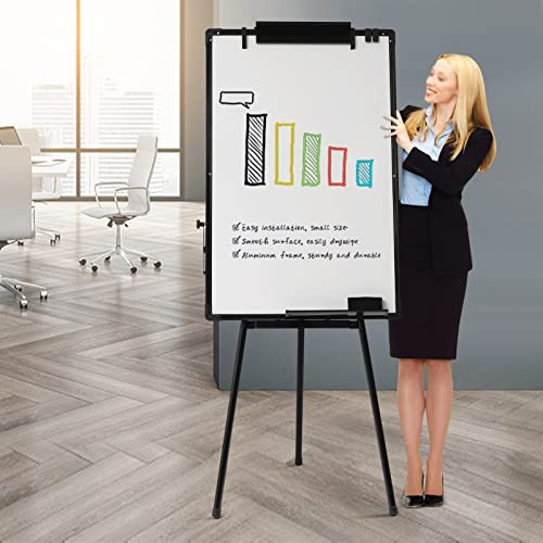 Trépied pour tableau blanc - Lavable à sec - Hauteur réglable - Pliable - Magnétique - Portable - Pour bureau ou cours - 90 x 60 cm