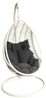 Bello Giardino | Hängesessel Outdoor mit Gestell Bellissimo Weiss Hängeschaukel, Hängestuhl Outdoor Hanging Chair Garten - Hängesitz Schaukel für Balkon und Terrasse Indoor/Outdoor