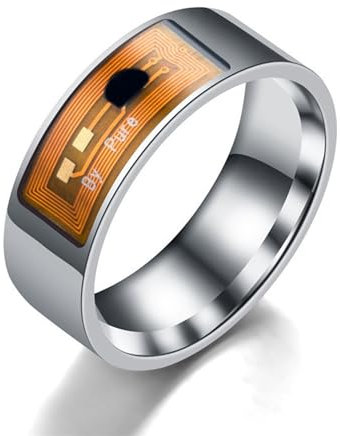 Miiauflskld Anillo con Chip Inteligente NFC Etiqueta para TeléFono MóVil Anillo Inteligente Nueva TecnologíA NFC Anillo Inteligente PortáTil A