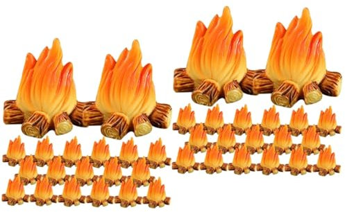 PLAFOPE 2 Sets Puppenmöbel Im Maßstab 6 Miniatur-Lagerfeuer Kunstharz Künstliches Feuer Feuermodell Lagerfeuermodell Lagerfeuer Feuer Miniatur-Dekoration 20 Stück * 2