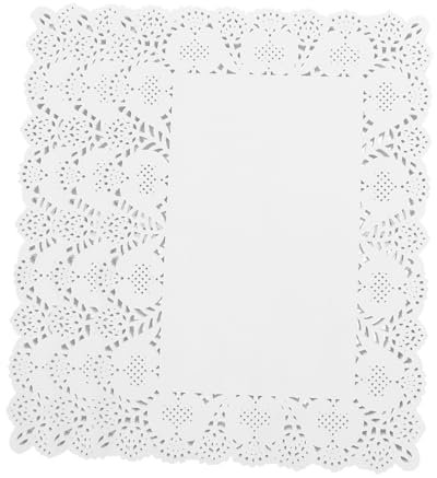 SHOWERORO 170fogli Centrini Rettangolari in Pizzo Per Tovagliette Decorative Da Tavolo Per Torte Dessert e Da Festa