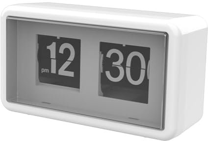 Baoblaze Automatische Flip-Uhr, Flip-Tischuhr, modernes Regal, stumme Tischuhr, große Ziffernanzeige für Büro, Wohnzimmer, Bett, Arbeit, Hotel
