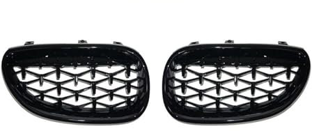 MRNQCB Frontstoßstangen-Kühlergrill Für B&MW E60 E61 550i 535i M5 2004-2009 Auto-Renngrill Diamant-Nierengrill Frontstoßstangengrills Grills(Glossy Black)
