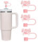 3 popotes de lazo compatibles con vasos Stanley de 30 y 40 onzas, bonitos adornos reutilizables de 10 mm para vasos Stanley (rosa)
