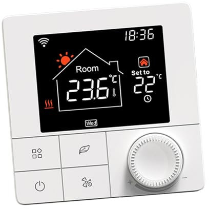 Termostato Nest, Controllo Tramite App Vocale, Programmabile Settimanalmente con Ampio Schermo LCD Termostato Intelligente per la Casa (Riscaldamento dell'Acqua 3A)