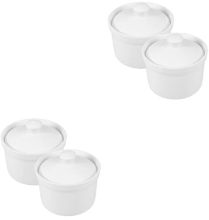 Cabilock 2 Juegos Olla De Cerámica Plateros De Cocina Planchas De Cocina Crok-pot Crema Olla De Porcelana Bol Cerámico Cuenco Para Cocinar Al Vapor Tazón De Sopa 2 Piezas * 2