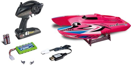 Carson 500108037 Race Shark FD 2.4G 100% RTR pink - ferngesteuertes Boot für Kinder ab 8 Jahren, RC Boot,RC,bis zu 25 km/h, 100% RTR (Ready to Run), mit 2.4 GHz Fernbedienung