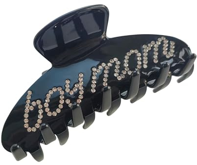 The RPZL Premium Acetate Big Hair Accessory | Oversized Claw Clip for Thick and Thin Hair | Stylish Hair Jaw Clip for Women and Girls (Boy Mom Black)
