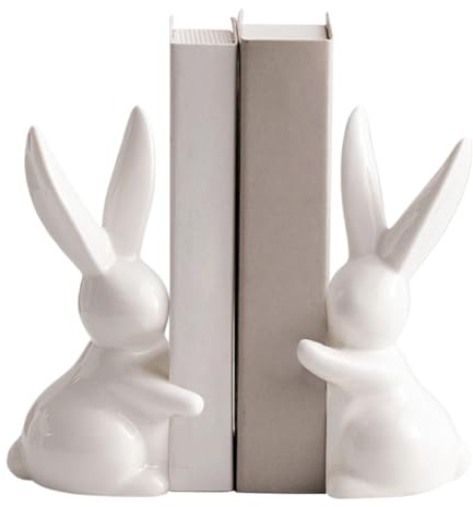 Lainiaoly Serre-Livres en Céramique en Forme De Lapin, Serre-Livres Décoratifs en Céramique, Serre-Livres Amusants, Serre-Livres Animaux