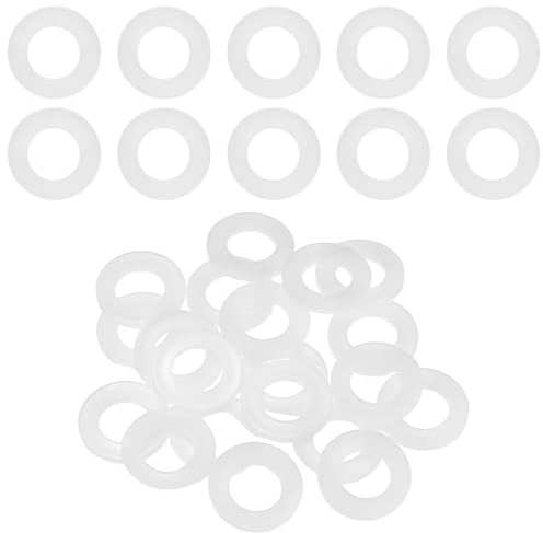 M METERXITY Lot de 20 rondelles plates M16 en nylon - 16 mm x 30 mm x 3 mm d'épaisseur - Rondelles rondes en plastique uni - Pour maison/commerce - Blanc