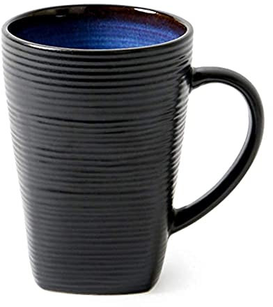 DLAZUM Set di stoviglie in Ceramica Tradizionale, Set da tavola Vintage Quadrati con 8 Piatti, 4 Ciotole e 4 Tazze, Combinazione Completa in Porcellana, Servizio per 4 Persone.,500ml Mug