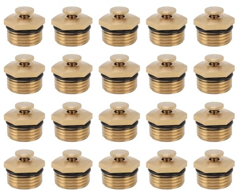 ZCZDHNA Brass Misting Nozzles 1/2 Inch | Adjustable Particle Removal & Cooling Atomizers | Garden Sprinkler Nozzles for Lawn/Patio/Construction Sites | 20PCS Set