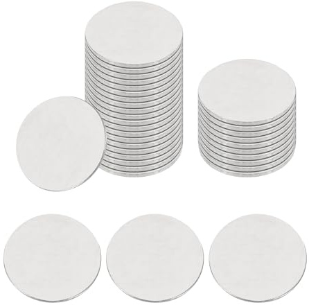 QUARKZMAN 100 Stück Edelstahl Scheiben 1/2 Zoll (13mm) Durchmesser 0,04 Zoll (1mm) Dicke Runde Flache Metallplatte Stanzrohlinge Kreis Metallplatte Für Basteln Prägung Schmuckherstellung