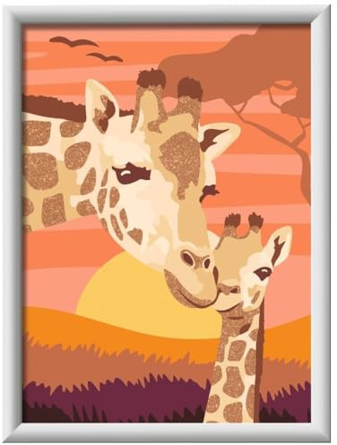 Ravensburger CreArt Serie D – Giraffen bei Sonnenuntergang | Malen nach Zahlen | Malset | Maße 25 x 18,30 cm | Spiele für Kinder 9 Jahre | Geschenkideen | Geschenk für Kinder 9 Jahre