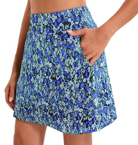 Oyamiki Skorts for Women UK Athletic Tennis Skirt with Shorts Casual Pockets Golf Skort High Waist Workout Summer Skirts