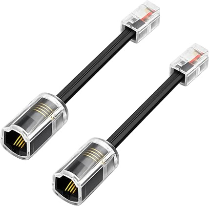 AYHYHLJZJ 2 Stück Telefonkabel Entwirrer 360 Grad drehend Telefonkabel Entwirrer Festnetz RJ9 4P4C Anti-Tangle Telefon Hörerkabel für Schreibtisch Telefon,Festnetz, telefonhörerkabel Zubehör für klare