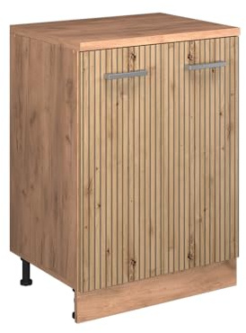 Vicco Erweiterungsschrank Rion, Artisan-Eiche/Eiche, 60 x 46 cm | ohne Schräge mit 2 Türen, kombinierbar mit Rion Dachschrägenschränken und Schrankmodulen