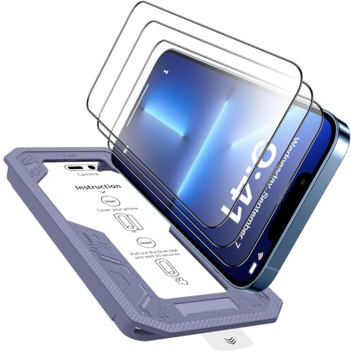 TOZPLTL 3 Stück für iPhone 14 Plus/13 Pro Max Panzerglas Schutzfolie [Full Screen], HD-Klarheit Auto-Installation Dauerhaft 9H Folie, 0 Blasen Einbaurahmen, Anti-Fingerabdruck Displayschutzfolie