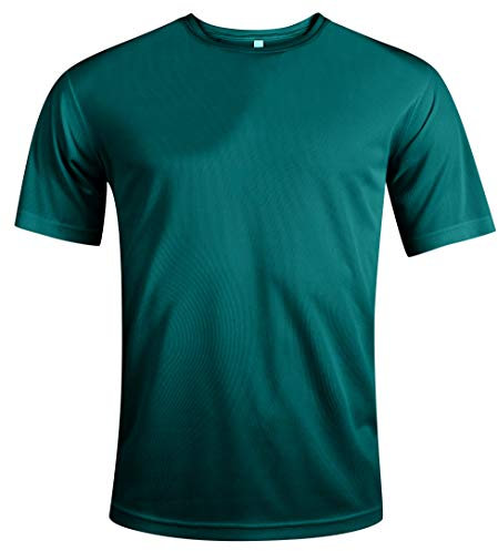 MKR Quick Drying Breathable Cooling Short Sleeve Sports T-Shirt with UPF40+ Sun UV Protection (Emerald Green, S)
