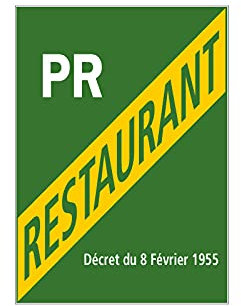 Adhésif - Licence Petit Restaurant - Dimensions 150 x 210 mm - Film de Protection UV et Anti Graffiti