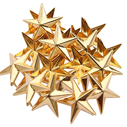 Trimming Shop Clou de 5 mm en forme d’étoile, Punk, Pressée à la main pour artisanat sur cuir, arts, décoration, Vêtements, vestes, ceintures, Chaussures, sacs et gothique, doré, 100pcs