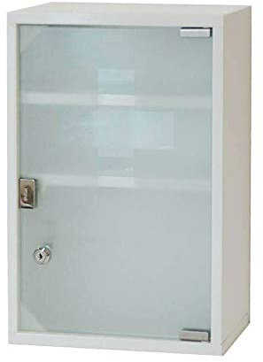 Natsen Medizinschrank aus Metall, abschließbare Medikamentenschrank Arzneischrank Erste Hilfe Schrank, Weiß, 45ⅹ30ⅹ12 cm (3 Fächer)