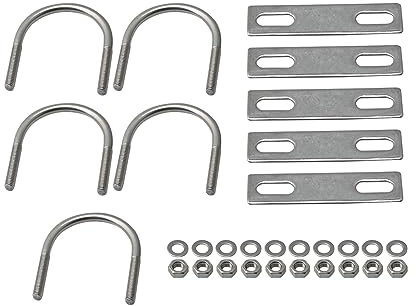 BQLZR U-Bolzen Silberfarben M6 Geeignet für Automotive Home and Industrial Applications 5er Pack