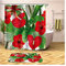 Daesar Fußmatten Badezimme 40x60 Blume Pflanze Duschvorhang Vintage 180x200 cm, Badematten Set