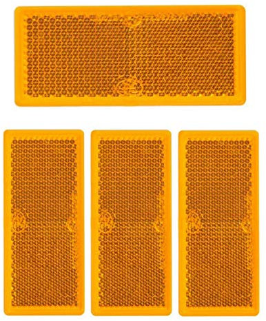 Cardepot24 x Rückstrahler orange, rechteckig, Anhänger, Katzenaugen-Reflektor, LKW, Wohnwagen, Auto