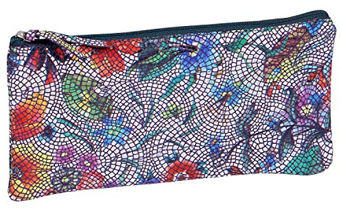 Clairefontaine 410103C Schlampermäppchen aus Leder Celeste Flach, 11 x 22cm, 1 Stück, Bunt
